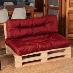 Coussins palette lot en polyester BANANAIR 120x80x15 cm rouge