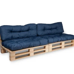 Coussins Palette lot x2 en polyester BANANAIR 120x80cm/120x40cm Bleu