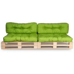 Coussins Palette lot x2 en polyester BANANAIR 120x80cm/120x40cm Vert