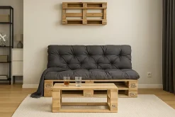 Coussins palettes 120x60 / 120x60cm coussins de palette Anthracite, coussins de canapé de jardin, coussin palette exterieur