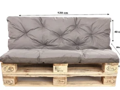 Coussins palettes 120x80 / 120x40cm coussins de palette Gris, coussins de canapé de jardin, coussin palette exterieur