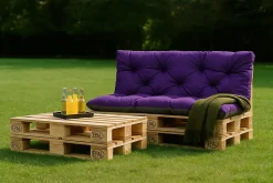 Coussins palettes 120x50 / 120x40cm coussins de palette Violet, coussins de canapé de jardin, coussin palette exterieur