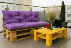 Coussins palettes 120x50 / 120x40cm coussins de palette Violet, coussins de canapé de jardin, coussin palette exterieur