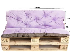 Coussins palettes 120x60 / 120x50cm coussins de palette Violet clair, coussins de canapé de jardin, coussin palette exterieur