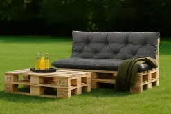 Coussins palettes 120x50 / 120x50cm coussins de palette Gris, coussins de canapé de jardin, coussin palette exterieur
