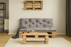 Coussins palettes 120x50 / 120x50cm coussins de palette Gris, coussins de canapé de jardin, coussin palette exterieur