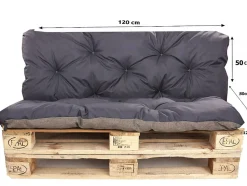 Coussins palettes 120x80 / 120x50cm coussins de palette Bleu foncé, coussins de canapé de jardin, coussin palette exterieur