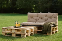 Coussins palettes 120x80 / 120x50cm coussins de palette Beige, coussins de canapé de jardin, coussin palette exterieur