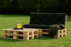Coussins palettes 120x60 / 120x50cm coussins de palette Noir, coussins de canapé de jardin, coussin palette exterieur
