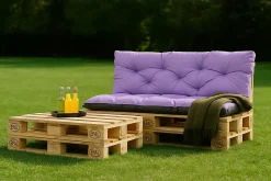 Coussins palettes 120x60 / 120x60cm coussins de palette Violet clair, coussins de canapé de jardin, coussin palette exterieur
