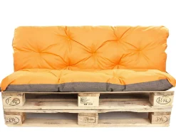 Coussins palettes 120x80 / 120x50cm coussins de palette Orange, coussins de canapé de jardin, coussin palette exterieur
