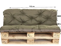 Coussins palettes 120x60 / 120x50cm coussins de palette Vert, coussins de canapé de jardin, coussin palette exterieur