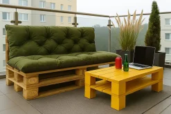 Coussins palettes 120x60 / 120x50cm coussins de palette Vert, coussins de canapé de jardin, coussin palette exterieur