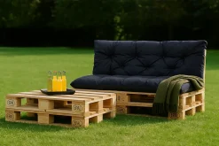 Coussins palettes 120x80 / 120x40cm coussins de palette Bleu foncé, coussins de canapé de jardin, coussin palette exterieur
