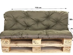 Coussins palettes 120x80 / 120x50cm coussins de palette Vert, coussins de canapé de jardin, coussin palette exterieur
