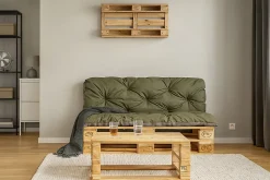 Coussins palettes 120x80 / 120x50cm coussins de palette Vert, coussins de canapé de jardin, coussin palette exterieur