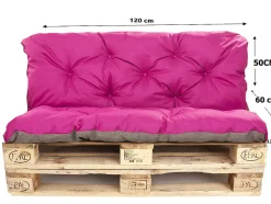 Coussins palettes 120x60 / 120x50cm coussins de palette Rosa, coussins de canapé de jardin, coussin palette exterieur