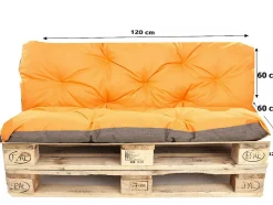 Coussins palettes 120x60 / 120x60cm coussins de palette Orange, coussins de canapé de jardin, coussin palette exterieur