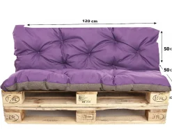 Coussins palettes 120x50 / 120x50cm coussins de palette Violet, coussins de canapé de jardin, coussin palette exterieur