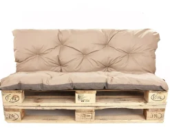 Coussins palettes 120x60 / 120x50cm coussins de palette Beige, coussins de canapé de jardin, coussin palette exterieur