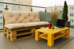 Coussins palettes 120x60 / 120x50cm coussins de palette Beige, coussins de canapé de jardin, coussin palette exterieur
