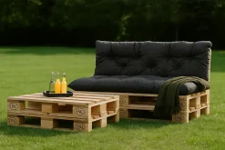 Coussins palettes 120x50 / 120x40cm coussins de palette Anthracite, coussins de canapé de jardin, coussin palette exterieur