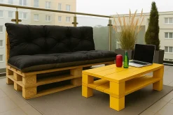 Coussins palettes 120x50 / 120x40cm coussins de palette Noir, coussins de canapé de jardin, coussin palette exterieur