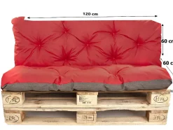 Coussins palettes 120x60 / 120x60cm coussins de palette Rouge, coussins de canapé de jardin, coussin palette exterieur
