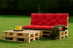Coussins palettes 120x60 / 120x60cm coussins de palette Rouge, coussins de canapé de jardin, coussin palette exterieur