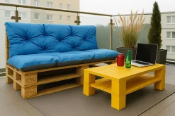 Coussins palettes 120x60 / 120x50cm coussins de palette Bleu, coussins de canapé de jardin, coussin palette exterieur