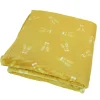 Couverture bébé aux impressions de lapins (75x100 cm - Jaune)