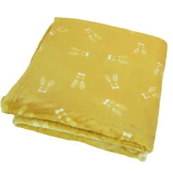 Couverture bébé aux impressions de lapins (75x100 cm - Jaune)