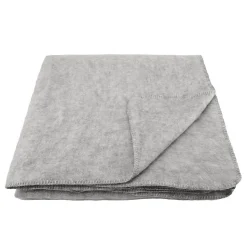 Couverture chaude laine et mohair (220x240 cm - Gris clair)
