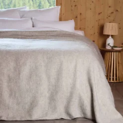 Couverture chaude laine et mohair (220x240 cm - Gris clair)