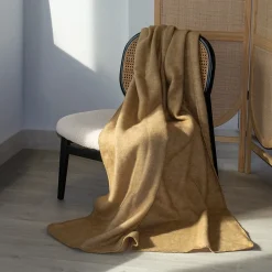 Couverture chaude laine et mohair (240x260 cm - Lin)