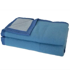 Couverture en 100% pure laine vierge 500g/m² (220x240 cm - Bleu)