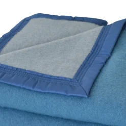 Couverture en 100% pure laine vierge 500g/m² (220x240 cm - Bleu)