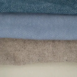 Couverture en laine mélangée - Effet denim (180x240 cm - Naturel)