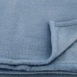 Couverture laine naturelle (240x300 cm - Bleu ciel)