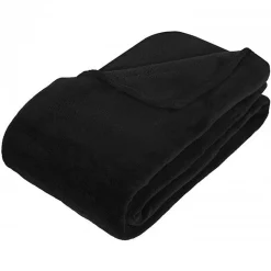 Couverture microfibre Atmosphera 180 x 230 cm noir polyester