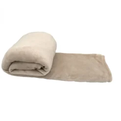 Couverture, plaid polaire 150 x 200 cm en flanelle ultra doux - Beige - Vivezen