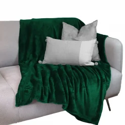 Couverture, plaid polaire 150 x 200 cm en flanelle ultra doux - Vert - Vivezen