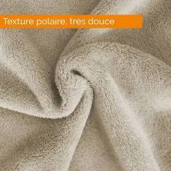 Couverture, plaid polaire 220 x 240 cm en flanelle ultra doux - Beige - Vivezen