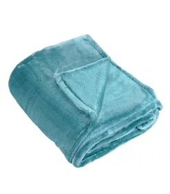 Couverture polaire uni turquoise - 180x220cm - Turquoise