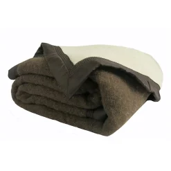 Couverture Pure Laine Vierge 600g/m2 bicolore (240x300 cm - Marron chocolat)