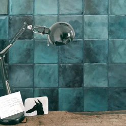 Crédence Adhésive Cuisine et Salle de Bain x4 - Carrelage Mural Smart Tiles, Bleu - 22,86 x 22,86cm