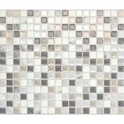 Crédence Adhésive Cuisine et Salle de Bain x4 - Carrelage Mural Smart Tiles, Gris, Blanc et Beige - 25,91 x 23,11cm