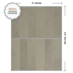Crédence Adhésive Cuisine et Salle de Bain x4 - Carrelage Mural Smart Tiles, Beige - 29,03 x 22,86cm