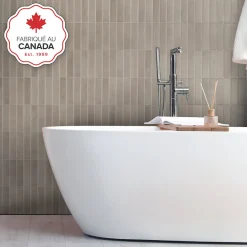 Crédence Adhésive Cuisine et Salle de Bain x4 - Carrelage Mural Smart Tiles, Beige - 29,03 x 22,86cm