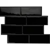 Crédence Adhésive Cuisine et Salle de Bain x4 - Carrelage Mural Smart Tiles, Noir - 29,36 x 21,29cm
